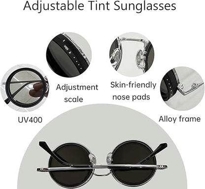 Adjustable Sunglasses Fishing Eyewear for Home Adjustable Brightness Outdoor 1-9 Gears Adjustable Traveling Style Sporting Goods Goggles Rounded Polarized Glasses